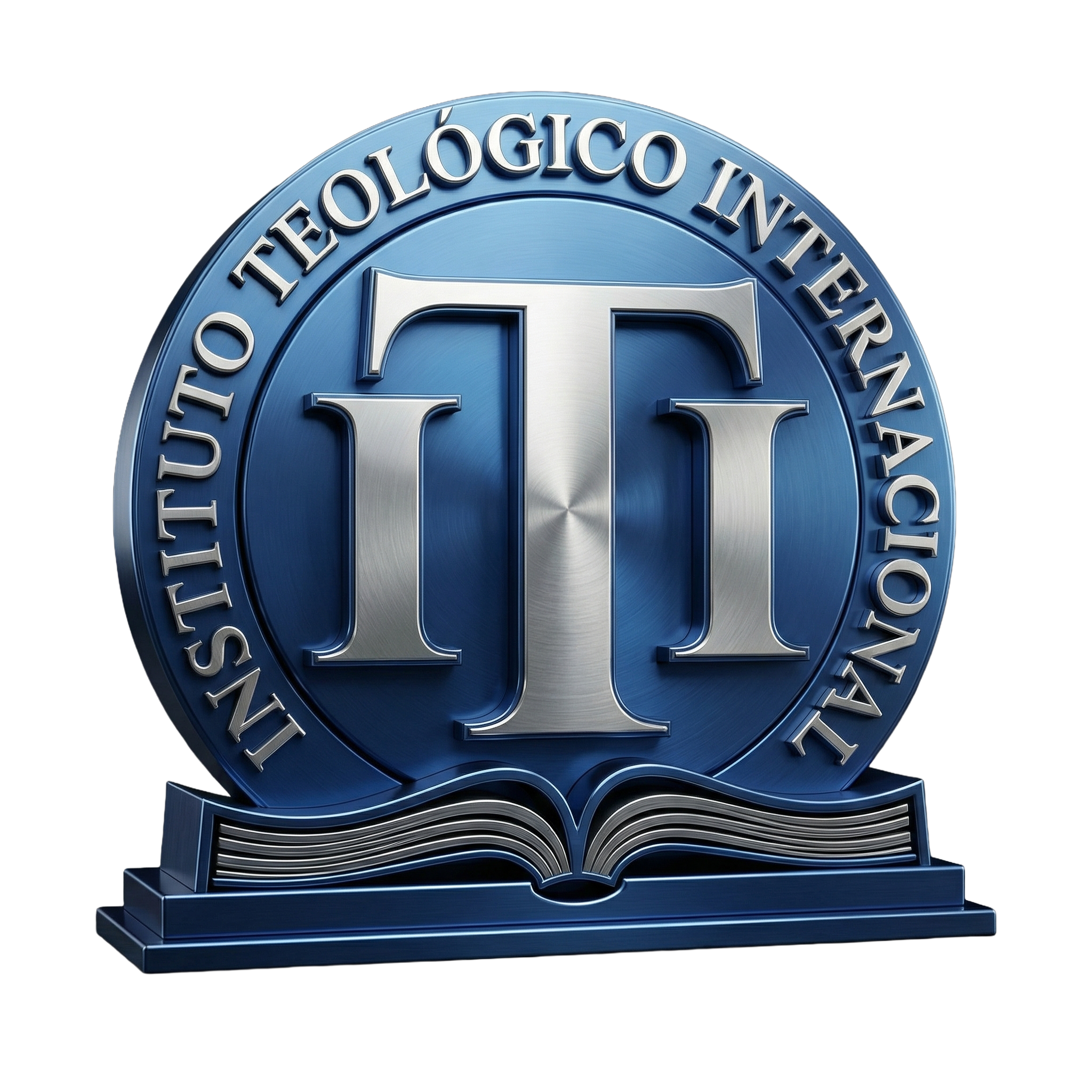 Logo oficial en 3D del Instituto Teológico Internacional (ITI), parte de Vida Nueva Para el Mundo, respaldado por la Fundación Educativa Buenas Nuevas